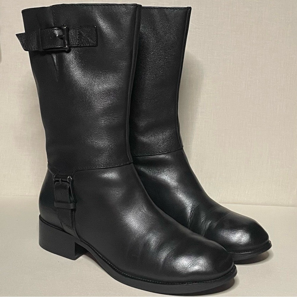 Cole‎ Haan Black Leather Biker Boots Women's 7.5